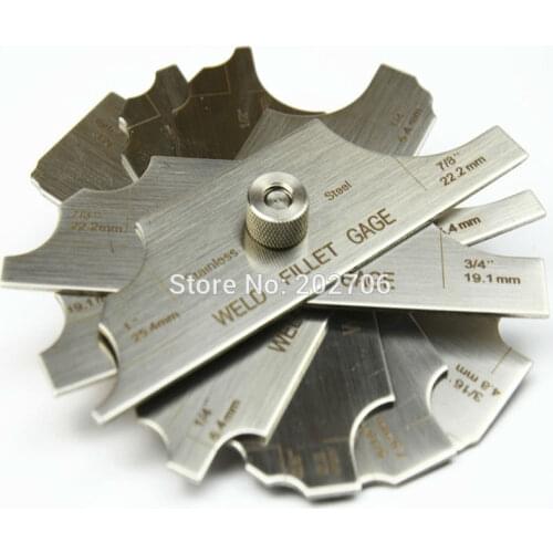 High Accuracy Stainless Steel Welding Gauge Fillet Weld Set Gage Test Ulnar Welder Inspection Gauge Soldering Ruler