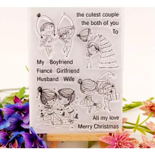 Girlfriend and boyfriend Clear Stamp Transparent Silicone Seal for DIY Scrapbooking Card Making Photo Album Decor Crafts Gift