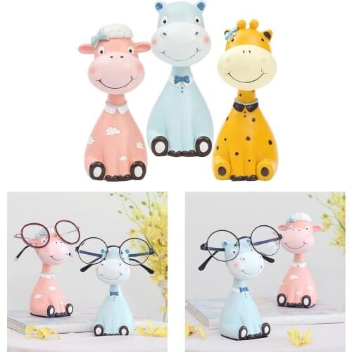 Hand Carved Eyeglasses Spectacle Sunglasses Holder Creative Glasses Holder Resin Animals Statues