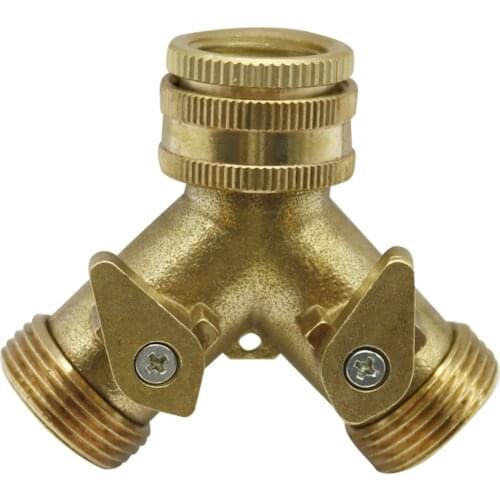Garden Tap 2-Way Connector Brass Female thread Valves agriculture gardening tools and equipment quick connector 1 Pc