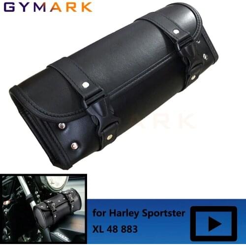 Motorcycle synthetic leather saddle bag front tool bag for Harley Chopper Cruiser XL 883 1200 X48