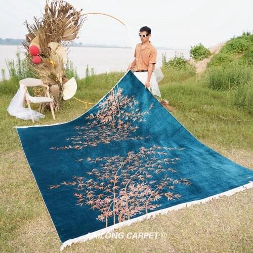 8'x10' Hand knotted classical oriental design silk home handmade silk carpet