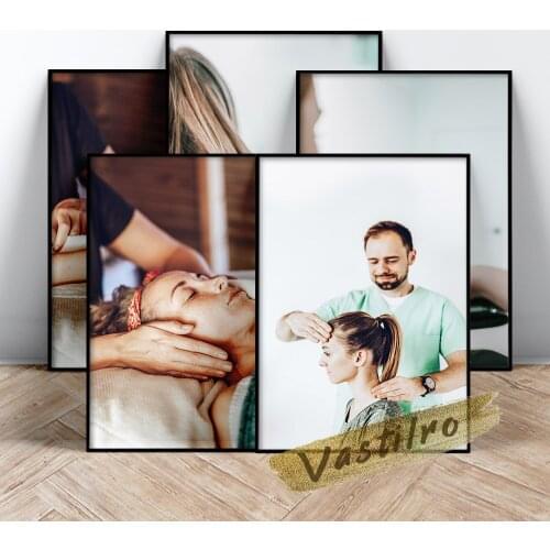 Neck Massage Skin Care Art Prints Poster Hair Design Aromatherapy Photography Publicity Canvas Painting Beauty Salon Wall Decor