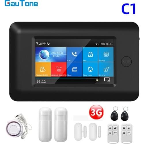 GauTone Wireless Home WiFi 3G Alarm System Burglar Security APP Control with Motion Detector Sensor RFID Card Smart Home Kit