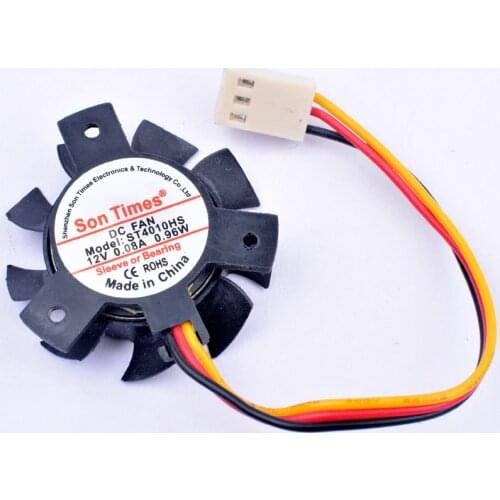ST4010HS diameter 37mm mounting hole pitch 27mm DC12V 0.08A 0.96W 3 lines cooling fan for ITX soft router heat sink