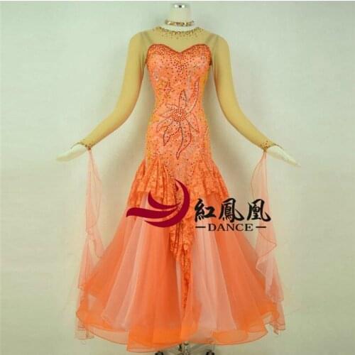 Rhinestones Ballroom dance competition dress standard dresses modern dance costume ballroom waltz dress luminous costumes