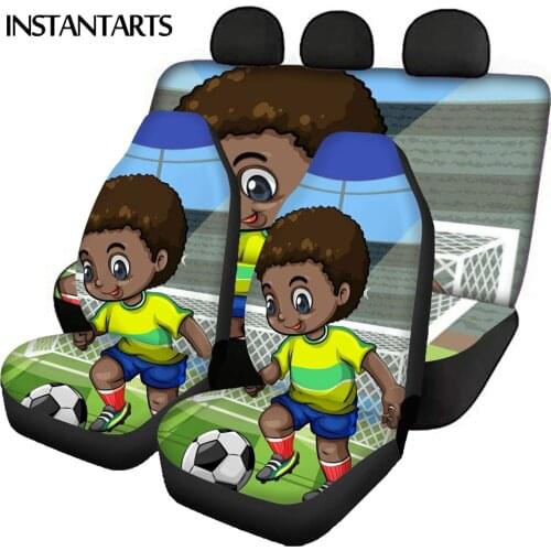 Cute Cartoon African Boy Pattern Universal Car Front and Back Car Seat Covers Nonslip Car Seat Protector Soft Car Protector New