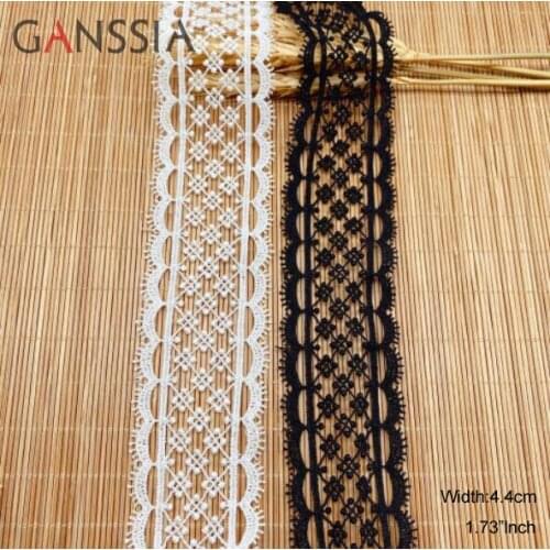 1YARD Width:4.4cm Quality Cotton Lace Trim Ivory White & Black & Rose Gold & Silver for Decoration Clothes Crafts(SS-2181)