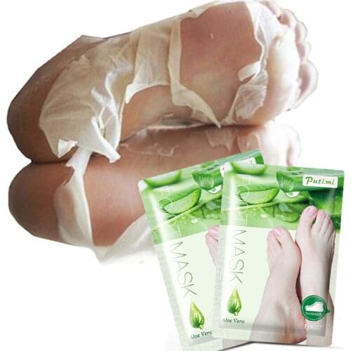1Pair Aloe Vera Foot Mask Peeling for Legs Feet Mask Scrub Exfoliating Socks for Pedicure Anti Crack Heel Remove Skin Foot Patch