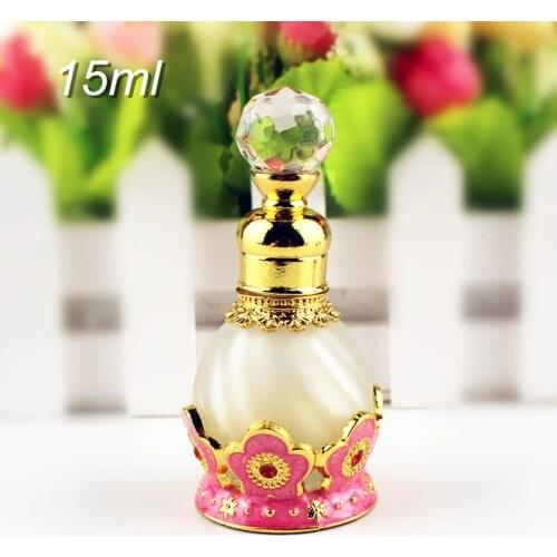 1PC 15ml Elegant Frosted Glass Perfume Bottle Arab Style Essential Oils Dropper Bottle Container Weeding Gift Decoration