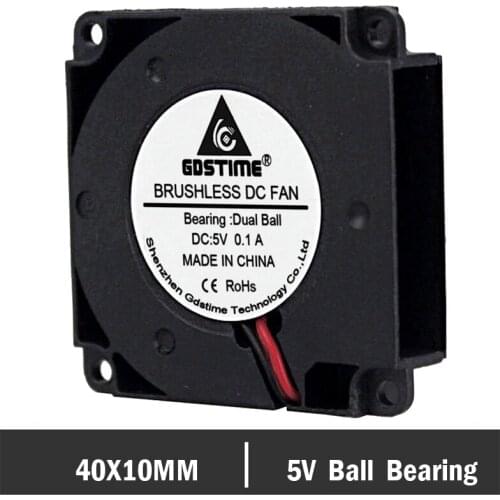 100PCS Gdstime Dual Ball Bearing 5V 40mm Blower Cooling Fan 40mm x 10mm Turbo Blower Fan for 3D Printer Parts Accessories
