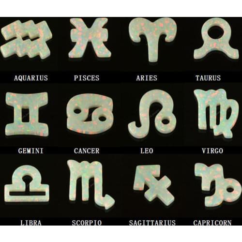 20pcs/lot opal factory wholesale price high quality 12 horoscope white fire opal synthetic opal for pendent in 78colors