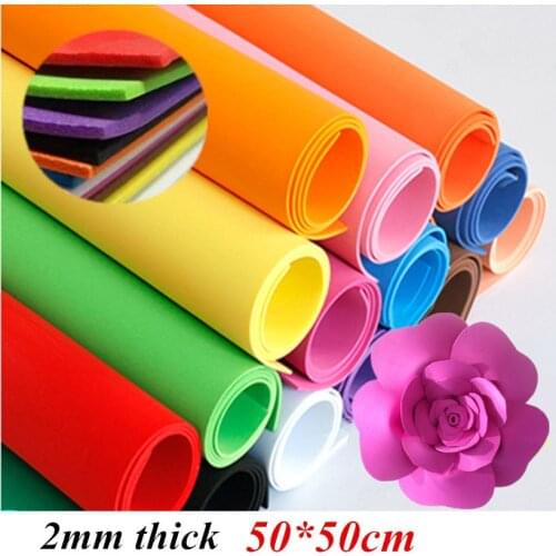 Big Size 50*50cm 2mm Thick Multicolor EVA Sponge Foam Craft Paper Fold Crafts And Scrapbooking Papers Craft DIY Material 5Pcs