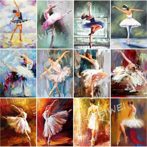 Diamond Painting Ballet Girl Dancer Cross Stitch Full Drill Rhinestone Diamond Embroidery Portrait Mosaic Handicraft Home Decor