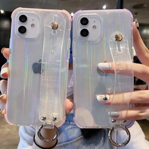 Cute Plant Cactus Letters Phone Case For iphone 12 11 XS MAX XR X 8 7 6 plus Couples Cases Soft Shell Bracket Wrist Strap Cover