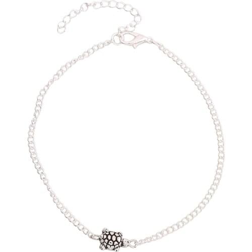 Womens Vintage Simple Chain Turtle Anklet Leg Bracelet Handmade Ornament Glamorous Retro Summer Ornament