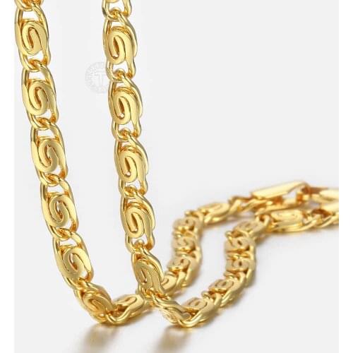 Davieslee 4.5mm Mens Womens Chain Snail Link Gold Filled Necklace Link Chain Fashion Jewelry Gifts Wholesale DGN302