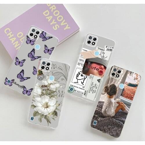 For OPPO Realme C21 Case Clear Bumper Coque Soft TPU Case Fundas For Realme C21 2021 6.5'' C 21 RealmeC21 Phone Cases Back Cover