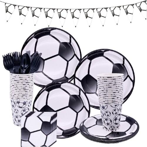 Football theme Party Tableware Plates Napkins flag Birthday Kids favors Cartoon Cups Soccer Baby Shower Party Supplies Decor