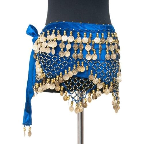 Hot belly dance hip scarf with coins bellydance wear sexy belly dancing belt scarf belly dance costume for women dancer clothes