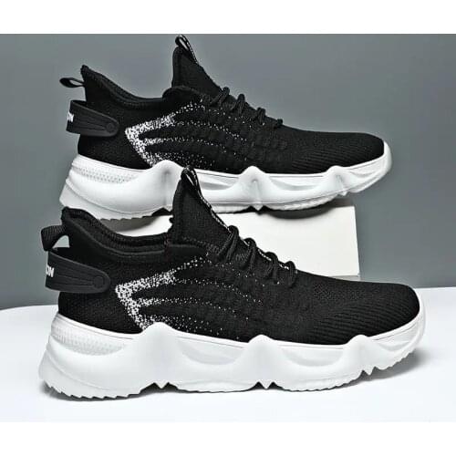 Men Casual Shoes New Mesh Breathable Solid Color Lace Up Male Running Shoes Men Non Slip Lightweight Sports Wild Men’s Sneaker