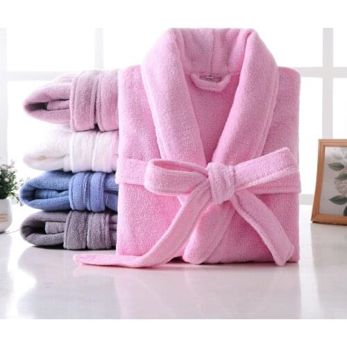 100% Cotton Thinkening Toweling Terry Robe Winter Robe Lovers Robe For Men And Women Bathrobe Soft Sleeprobe Casual Homewear