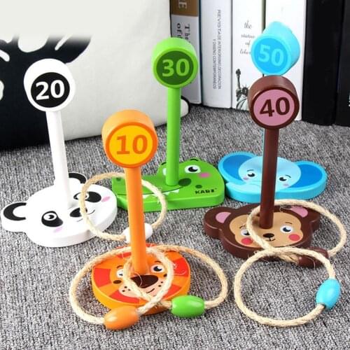 Cartoon Animal Indoor Outdoor Children Piling Ring Throw Circle Game Toy Set