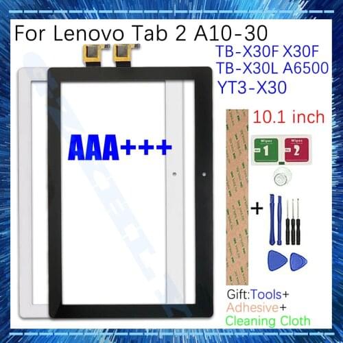 New Touch Screen Display LCD Outer Digitizer Front Glass Panel For Lenovo Tab 2 A10-30 TB-X30L YT3-X30 A6500 X30F Replacement