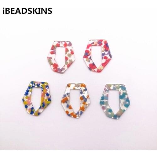 New arrival! 41x35mm 50pcs/lot acetic acid hexagon-shape charms for earrings accessories/Earring parts Jewelry Findings making