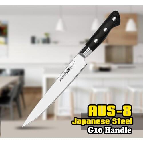 TUO CUTLERY Slicer Carving Slicing Knife - Japanese AUS-8 HC Stainless Steel Kitchen Knife - Non-slip Ergonomic G10 Handle - 8