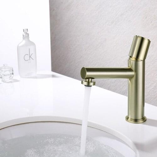 Top Quality Artistic Brass Bathroom sink faucet Luxury Single hole Copper Basin mixer faucet Cold hot water Bathroom Tap