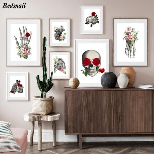 Head Heart Finger With Flower Anatomy Diamond Embroidery DIY Diamond painting 5D Full Drill mosaic Doctor Office Decor EE982