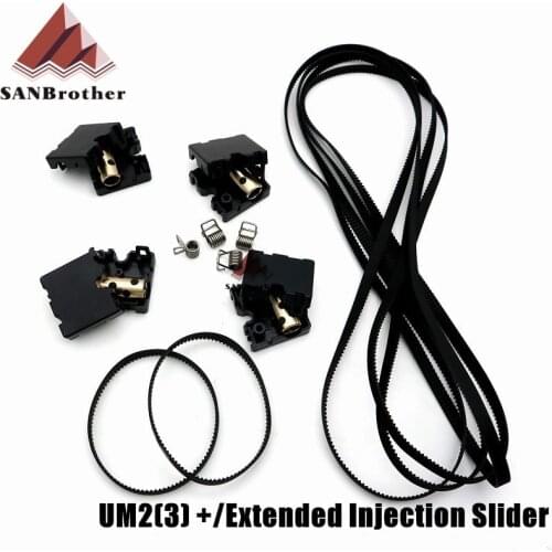 UM2 Ultimaker 2+ DIY Original Injection Slider With Copper Sleeve +Slider Block Spring + GT2 610 200 Timging Belt