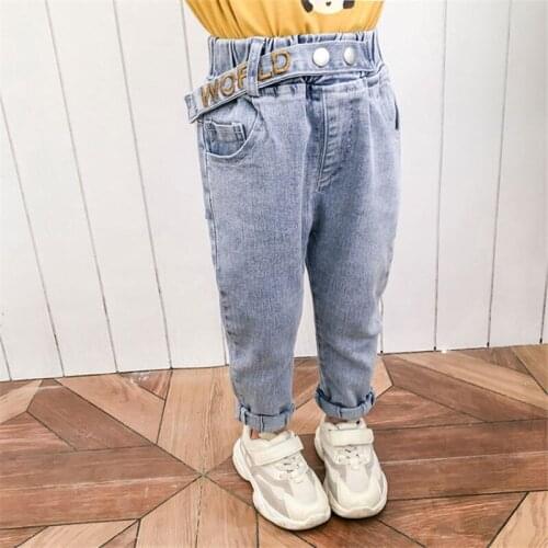 2-7 Fashion Jeans For GIrls Toddler kid Baby Clothes Loose Denim Pants Elegant Cute Sweet Loose Tousers Spring Streetwear