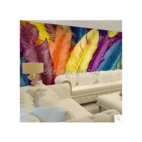 Custom color feather art 3D stereoscopic wallpaper mural room living room TV background wallpaper for home decor vinyl wallpaper