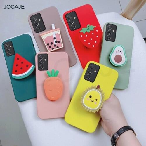3D Cartoon Holder Stand Shockproof Case For Samsung Quantum 2 A82 A22 A32 A72 A52 A71 A51 5G Soft TPU Silicone Matte Back Cover