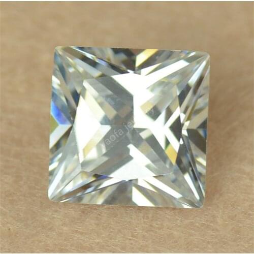 Sale 1.5*1.5~12*12mm 5A White CZ Stone Square Shape Princess Cut Loose Synthetic Cubic Zirconia Gems For Jewelry