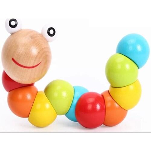 Colored wooden Variety shilly insects icaterpillars RB05 educational toys baby finger flexibility exercises