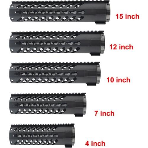4" 7"/10"/12"/15" AR-15 Keymod Free Float Quad Rail Slim Handguard