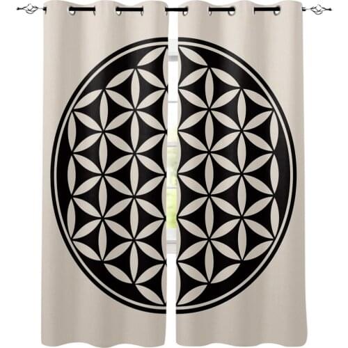 Luxury Curtains Yellowing Mandala Black Window Curtain Bedroom Kitchen Decor Items Window Curtains For Living Room