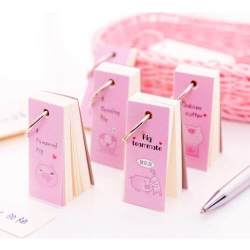 Pink Expression pig buckle Loose leaf Sticky Notes Memo Pad Notepad School Office Supplies Stationery