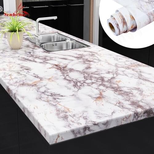 Fashion Marble Vinyl Self Adhesive Wallpaper for Kitchen Cupboard Countertops Contact Paper Waterproof Wall Stickers Home Decor