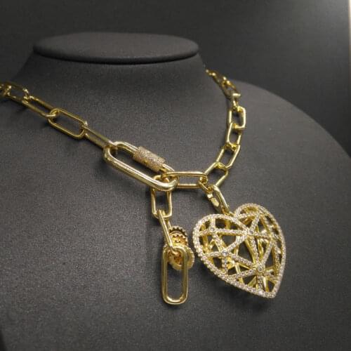 S925 sterling silver August new product golden yellow hollow love pendant necklace women fashion classic jewelry