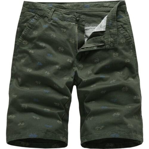 Men Cargo Shorts Fad Summer Bike Print Casual Loose Knee Length Short Pants Camouflage Military Tactical Shorts