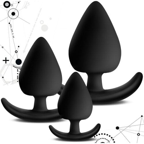 Silicone Butt Plug Anal Plugs Sex Stopper 3 Different Size Adult Toys for Men/Women Anal Trainer For Couples SM