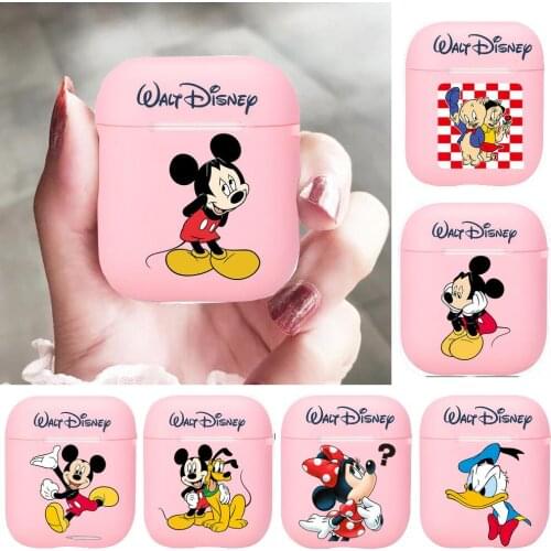 Love Duck Mickey Minnie Mouse Silicone Bluetooth Wireless Earphone Case for AirPods Protective Cover Skin Accessories Pods Charg