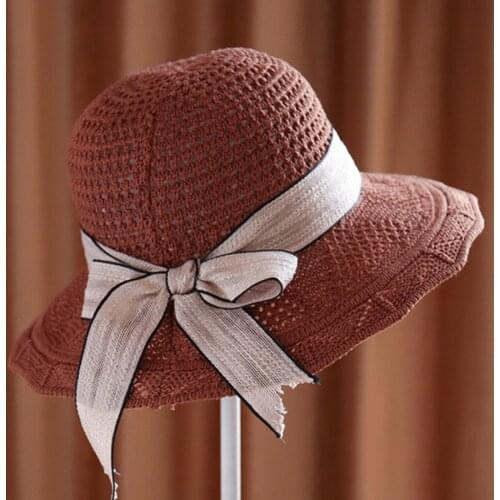 2021 Fashion Sun Hats for Women Girls Wide Brim Floppy Straw Hat Summer Bohemia Beach Cap Ribbon Chapeau Femme New