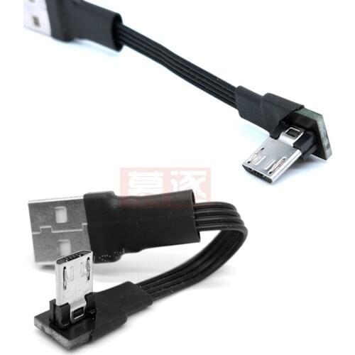 Super Flat flexible Up & Down & Left & Right Angled 90 Degree USB Micro USB Male to USB male Data Charge connector Cable