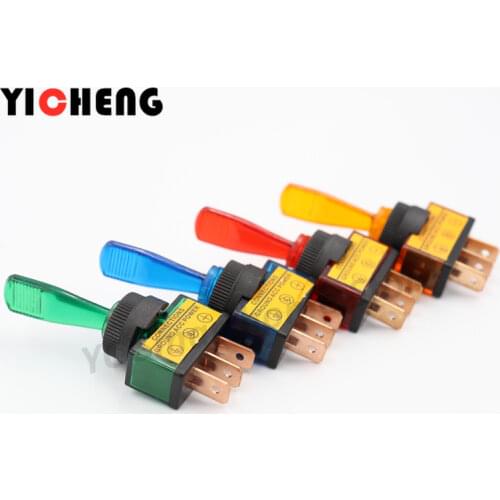 4Pcs Car toggle switch 12V illuminated car rocker switch 20A Rocker switch red blue green yellow