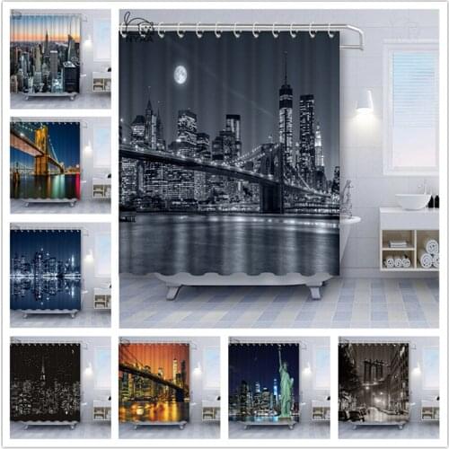NYAA Custom New York City Shower Curtain Waterproof Polyester Fabric Bathroom With Hooks DIY Home Decor